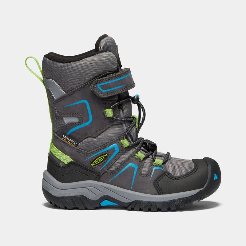 Keen Levo Waterproof Winter Kids Snow Boots Grey Discount (9412-BKUQW)